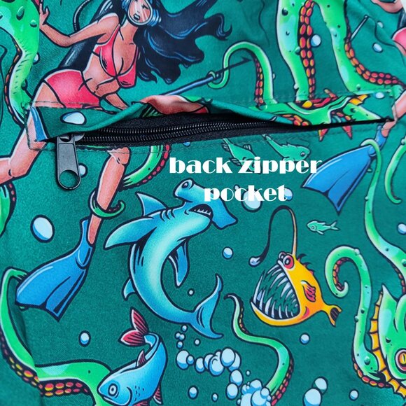 CULPRIT Get It Green Kraken Tattoo Style Print Mens Swim Trunks Board Shorts M - Picture 7 of 11